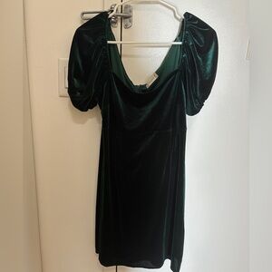Alter’d State green velvet mini dress